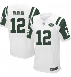 Mens Nike New York Jets 12 Joe Namath Elite White NFL Jersey Mens Nike New York Jets 12 Joe Namath Elite White NFL Jersey