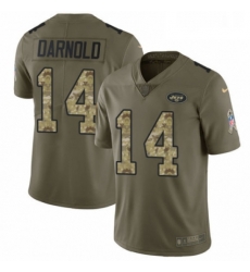 Mens Nike New York Jets 14 Sam Darnold Limited OliveCamo 2017 Salute to Service NFL Jersey Mens Nike New York Jets 14 Sam Darnold Limited OliveCamo 2017 Salute to Service NFL Jersey