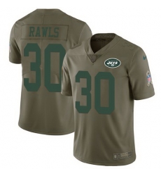 Nike Jets 30 Thomas Rawls Olive Salute To Service Limited Jersey Nike Jets 30 Thomas Rawls Olive Salute To Service Limited Jersey
