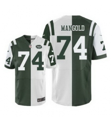 Nike Jets #74 Nick Mangold Green White Mens Stitched NFL Elite Split Jersey Nike Jets #74 Nick Mangold Green White Mens Stitched NFL Elite Split Jersey