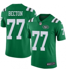 Nike Jets 77 Mekhi Becton Green Men Stitched NFL Limited Rush Jersey Nike Jets 77 Mekhi Becton Green Men Stitched NFL Limited Rush Jersey