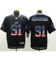 Nike New York Jets 91 Sheldon Richardson Black Elite USA Flag Fashion NFL Jersey Nike New York Jets 91 Sheldon Richardson Black Elite USA Flag Fashion NFL Jersey