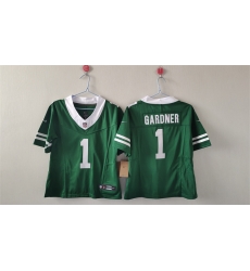 Women New York Jets 1 Sauce Gardner Green 2024 FU S E Vapor Stitched Football Jersey Women New York Jets 1 Sauce Gardner Green 2024 FU S E Vapor Stitched Football Jersey