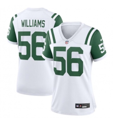 Women New York Jets 56 Quincy Williams White Classic Alternate Stitched Jersey Women New York Jets 56 Quincy Williams White Classic Alternate Stitched Jersey