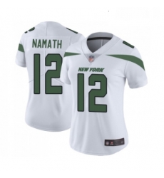 Womens New York Jets 12 Joe Namath White Vapor Untouchable Limited Player Football Jersey Womens New York Jets 12 Joe Namath White Vapor Untouchable Limited Player Football Jersey
