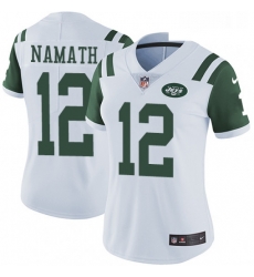 Womens Nike New York Jets 12 Joe Namath White Vapor Untouchable Limited Player NFL Jersey Womens Nike New York Jets 12 Joe Namath White Vapor Untouchable Limited Player NFL Jersey