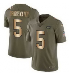 Nike Jets 5 Teddy Bridgewater Olive Gold Youth Salute To Service Limited Jersey Nike Jets 5 Teddy Bridgewater Olive Gold Youth Salute To Service Limited Jersey