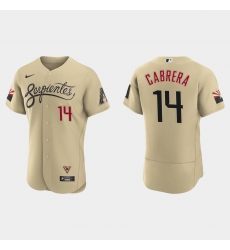 Arizona Diamondbacks 14 Asdrubal Cabrera Men Nike 2021 City Connect Authentic MLB Jersey Gold