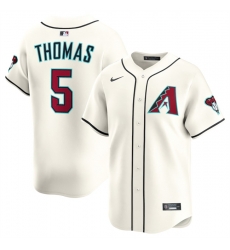 Men Arizona Diamondbacks 5 Alek Thomas Cream Limited Stitched Baseball Jersey