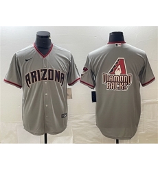 Men Arizona Diamondbacks Grey Team Big Logo Cool Base Stitched Baseball Jersey Men Arizona Diamondbacks Grey Team Big Logo Cool Base Stitched Baseball Jersey