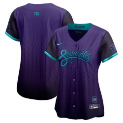 Women Arizona Diamondbacks Blank Purple 2025 City Connect Limited Stitched Baseball Jersey
