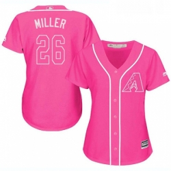Womens Majestic Arizona Diamondbacks 26 Shelby Miller Authentic Pink Fashion MLB Jersey
