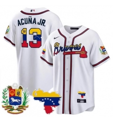 Men Atlanta Braves 13 Ronald Acu F1a Jr 2023 White With Patch Cool Base Stitched Jersey Men Atlanta Braves 13 Ronald Acu F1a Jr 2023 White With Patch Cool Base Stitched Jersey