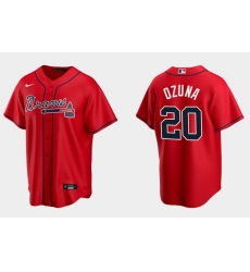 Men Atlanta Braves 20 Marcell Ozuna Red Cool Base Stitched Jersey Men Atlanta Braves 20 Marcell Ozuna Red Cool Base Stitched Jersey