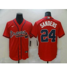 Men Atlanta Braves 24 Deion Sanders Red Stitched MLB Cool Base Nike Jersey Men Atlanta Braves 24 Deion Sanders Red Stitched MLB Cool Base Nike Jersey