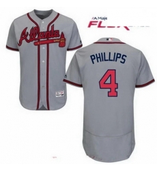 Men Atlanta Braves 4 Brandon Phillips Gray Road Flex Base Jersey Men Atlanta Braves 4 Brandon Phillips Gray Road Flex Base Jersey