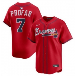 Men Atlanta Braves 7 Jurickson Profar Red 2025 Alternate Limited Stitched Baseball Jersey