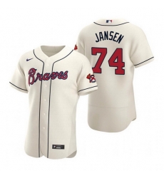 Men Atlanta Braves 74 Kenley Jansen Cream Flex Base Stitched Baseball jersey Men Atlanta Braves 74 Kenley Jansen Cream Flex Base Stitched Baseball jersey