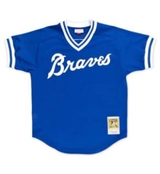 Men Atlanta Braves Blue Mitchell Ness Blank Jersey Men Atlanta Braves Blue Mitchell Ness Blank Jersey