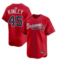 Men Atlanta Braves Nike Alternate Limited Jersey Red Kinley Tyler 45 Men Atlanta Braves Nike Alternate Limited Jersey Red Kinley Tyler 45