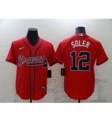 Men's Atlanta Braves #12 Jorge Soler Red Nike MLB Jersey Men's Atlanta Braves #12 Jorge Soler Red Nike MLB Jersey