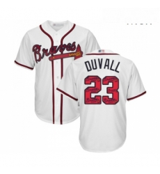 Mens Atlanta Braves 23 Adam Duvall Authentic White Team Logo Fashion Cool Base Baseball Jersey Mens Atlanta Braves 23 Adam Duvall Authentic White Team Logo Fashion Cool Base Baseball Jersey