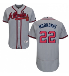 Mens Majestic Atlanta Braves 22 Nick Markakis Grey Road Flex Base Authentic Collection MLB Jersey Mens Majestic Atlanta Braves 22 Nick Markakis Grey Road Flex Base Authentic Collection MLB Jersey