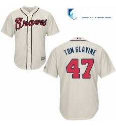 Mens Majestic Atlanta Braves 47 Tom Glavine Replica Cream Alternate 2 Cool Base MLB Jersey Mens Majestic Atlanta Braves 47 Tom Glavine Replica Cream Alternate 2 Cool Base MLB Jersey