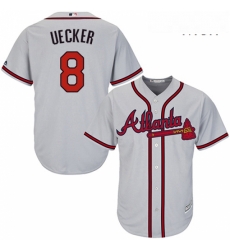 Mens Majestic Atlanta Braves 8 Bob Uecker Replica Grey Road Cool Base MLB Jersey Mens Majestic Atlanta Braves 8 Bob Uecker Replica Grey Road Cool Base MLB Jersey