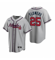 Mens Nike Atlanta Braves 25 Tyler Flowers Gray Road Stitched Baseball Jerse Mens Nike Atlanta Braves 25 Tyler Flowers Gray Road Stitched Baseball Jerse