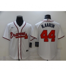 Men's Nike Atlanta Braves #44 Hank Aaron White Jersey Men's Nike Atlanta Braves #44 Hank Aaron White Jersey