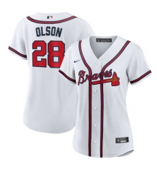 Women Atlanta Braves Matt Olson White Cool Base Stitched Jersey Women Atlanta Braves Matt Olson White Cool Base Stitched Jersey