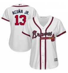 Womens Atlanta Braves 13 Ronald Acua Jr Majestic White Cool Base Player Jersey Womens Atlanta Braves 13 Ronald Acua Jr Majestic White Cool Base Player Jersey