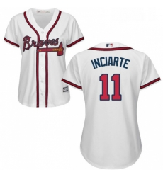 Womens Majestic Atlanta Braves 11 Ender Inciarte Replica White Home Cool Base MLB Jersey Womens Majestic Atlanta Braves 11 Ender Inciarte Replica White Home Cool Base MLB Jersey