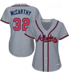 Womens Majestic Atlanta Braves 32 Brandon McCarthy Replica Grey Road Cool Base MLB Jersey Womens Majestic Atlanta Braves 32 Brandon McCarthy Replica Grey Road Cool Base MLB Jersey