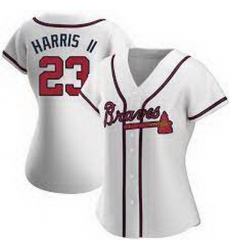 Women's Michael Harris II Atlanta Braves Home Jersey White Women's Michael Harris II Atlanta Braves Home Jersey White