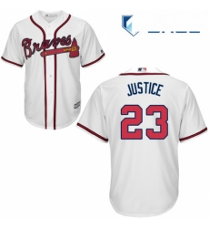 Youth Majestic Atlanta Braves 23 David Justice Authentic White Home Cool Base MLB Jersey Youth Majestic Atlanta Braves 23 David Justice Authentic White Home Cool Base MLB Jersey