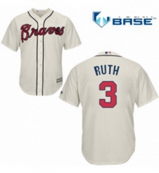 Youth Majestic Atlanta Braves 3 Babe Ruth Authentic Cream Alternate 2 Cool Base MLB Jersey Youth Majestic Atlanta Braves 3 Babe Ruth Authentic Cream Alternate 2 Cool Base MLB Jersey
