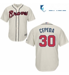 Youth Majestic Atlanta Braves 30 Orlando Cepeda Authentic Cream Alternate 2 Cool Base MLB Jersey Youth Majestic Atlanta Braves 30 Orlando Cepeda Authentic Cream Alternate 2 Cool Base MLB Jersey