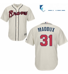 Youth Majestic Atlanta Braves 31 Greg Maddux Replica Cream Alternate 2 Cool Base MLB Jersey Youth Majestic Atlanta Braves 31 Greg Maddux Replica Cream Alternate 2 Cool Base MLB Jersey