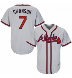 Youth Majestic Atlanta Braves 7 Dansby Swanson Replica Grey Road Cool Base MLB Jersey Youth Majestic Atlanta Braves 7 Dansby Swanson Replica Grey Road Cool Base MLB Jersey