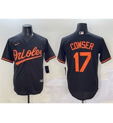 Men Baltimore Orioles 17 Colton Cowser Black Cool Base Stitched Jersey