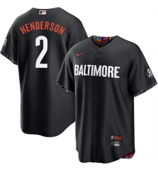 Men Baltimore Orioles 2 Gunnar Henderson Black 2023 City Connect Cool Base Stitched Baseball Jersey Men Baltimore Orioles 2 Gunnar Henderson Black 2023 City Connect Cool Base Stitched Baseball Jersey
