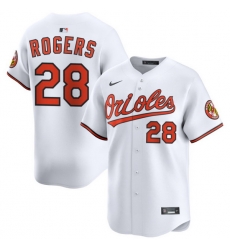 Men Baltimore Orioles 28 Trevor Rogers White 2025 Home Limited Stitched Baseball Jersey