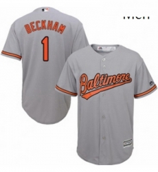 Mens Majestic Baltimore Orioles 1 Tim Beckham Replica Grey Road Cool Base MLB Jersey Mens Majestic Baltimore Orioles 1 Tim Beckham Replica Grey Road Cool Base MLB Jersey