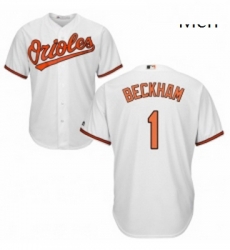 Mens Majestic Baltimore Orioles 1 Tim Beckham Replica White Home Cool Base MLB Jersey Mens Majestic Baltimore Orioles 1 Tim Beckham Replica White Home Cool Base MLB Jersey