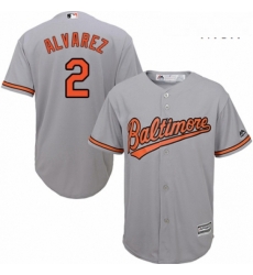Mens Majestic Baltimore Orioles 2 Pedro Alvarez Replica Grey Road Cool Base MLB Jersey Mens Majestic Baltimore Orioles 2 Pedro Alvarez Replica Grey Road Cool Base MLB Jersey