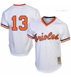 Mens Mitchell and Ness Baltimore Orioles 13 Manny Machado Replica White Throwback MLB Jersey Mens Mitchell and Ness Baltimore Orioles 13 Manny Machado Replica White Throwback MLB Jersey
