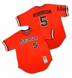 Mens Mitchell and Ness Baltimore Orioles 5 Brooks Robinson Authentic Orange Throwback MLB Jersey Mens Mitchell and Ness Baltimore Orioles 5 Brooks Robinson Authentic Orange Throwback MLB Jersey