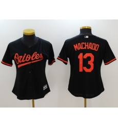 Women Baltimore Orioles 13 Manny Machado Black Cool Base Stitched Jerse Women Baltimore Orioles 13 Manny Machado Black Cool Base Stitched Jerse